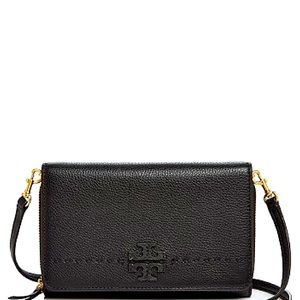 Tory Burch McGraw Flat Leather Wallet Crossbody